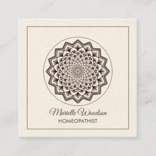 Homaeopathy Mandala Symmetry    White Square Business Card