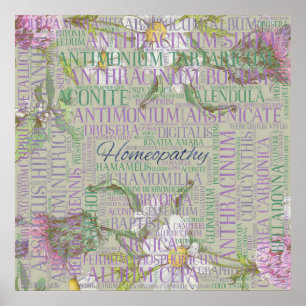 Homaeopathy - Word Art with Remedies Poster