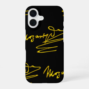 HOMAGE TO MOZART 3D Gold Signature Composer Black iPhone 16 Case
