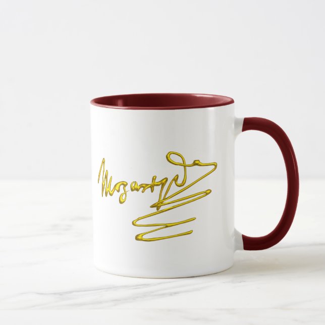 HOMAGE TO MOZART / 3D GOLD SIGNATURE OF COMPOSER MUG (Right)