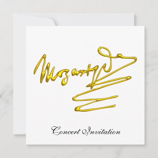 HOMAGE TO MOZART, BLACK AND WHITE CONCERT INVITATION (Front)