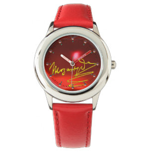 HOMAGE TO MOZART Composer 3D Gold Signature Red Watch
