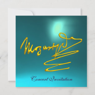 HOMAGE TO MOZART, GOLD BLUE CONCERT INVITATION