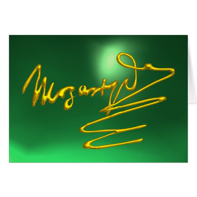 HOMAGE TO MOZART Gold Signature of Composer Green (Front Horizontal)