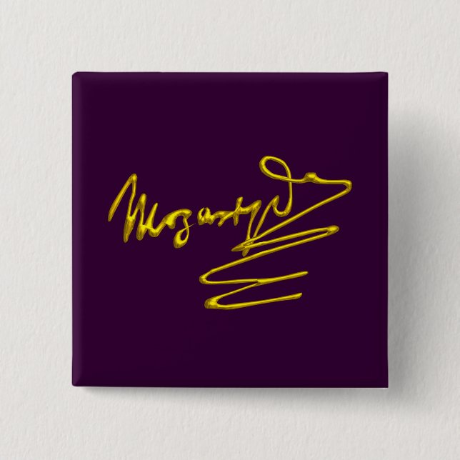 HOMAGE TO MOZART Gold Signature Of Composer Purple 15 Cm Square Badge (Front)
