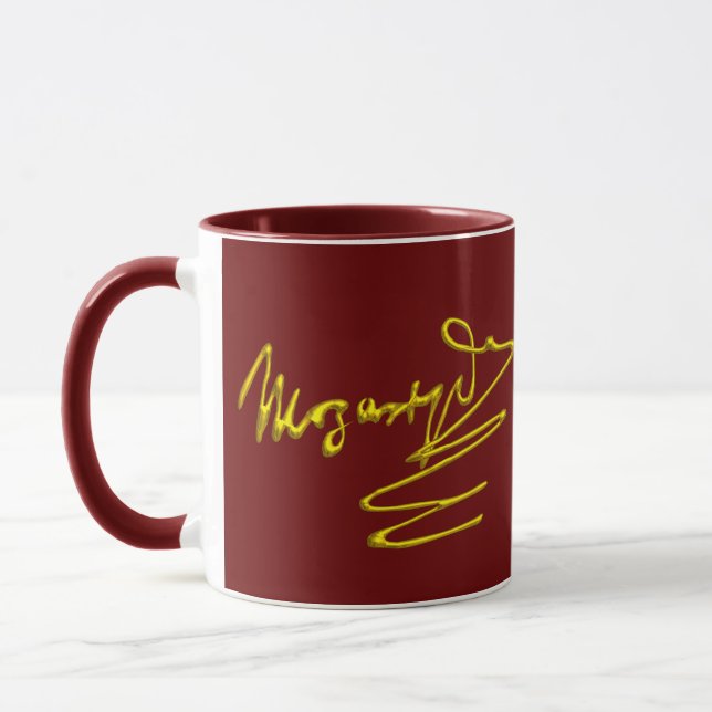 HOMAGE TO MOZART Gold Signature Of Composer Red Mug (Left)