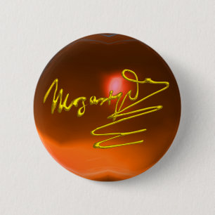 HOMAGE TO MOZART,orange yellow agate 6 Cm Round Badge