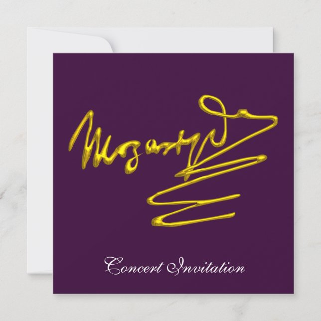 HOMAGE TO MOZART, PURPLE CONCERT INVITATION (Front)