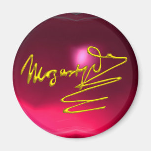 HOMAGE TO MOZART,red pink ruby Magnet