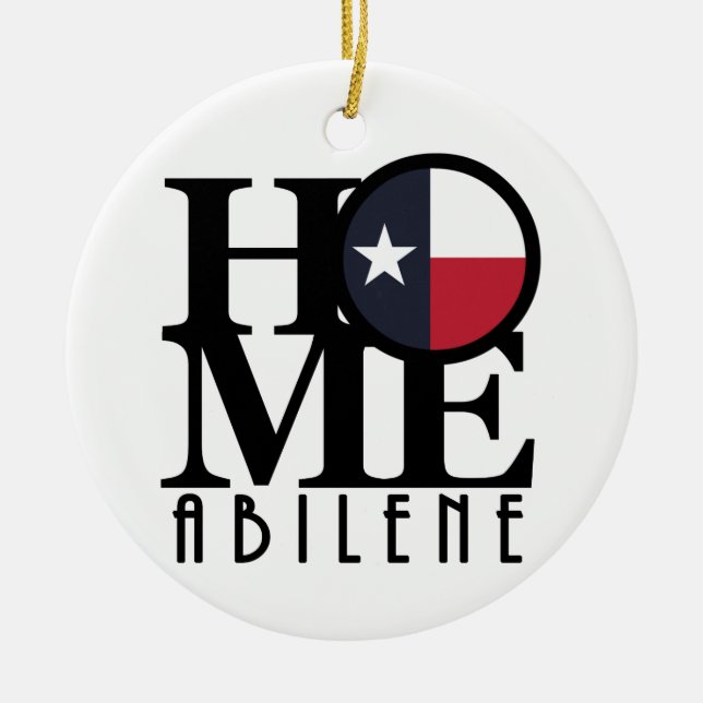 HOME Abilene Texas Ceramic Tree Decoration (Front)