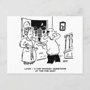 Home After the Pub Quiz Postcard