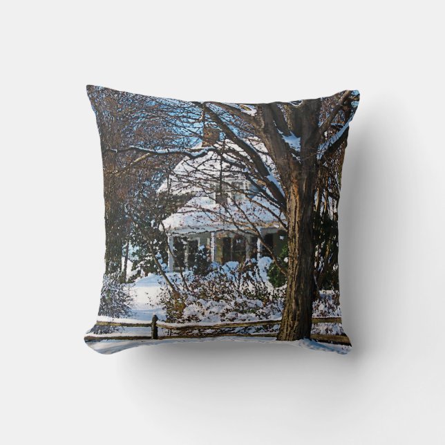 Home After the Snowstorm Cushion (Front)