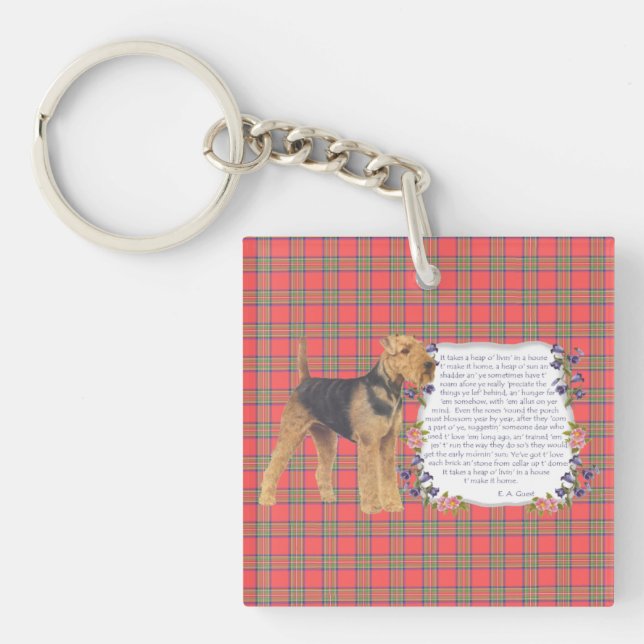 Home Airedale - Welsh - Lakeland Key Ring (Front)