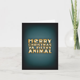 Home Alone, Modern, Teal, Christmas Card