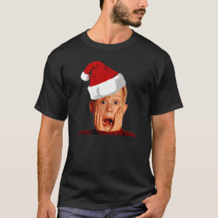 Home Alone Santa Hat T-Shirt Macaulay Culkin Chris