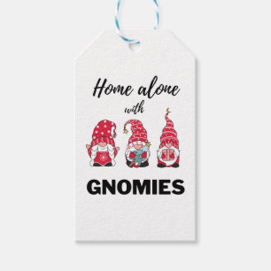 Home Alone with Gnomies Funny Christmas T-shirt   Gift Tags