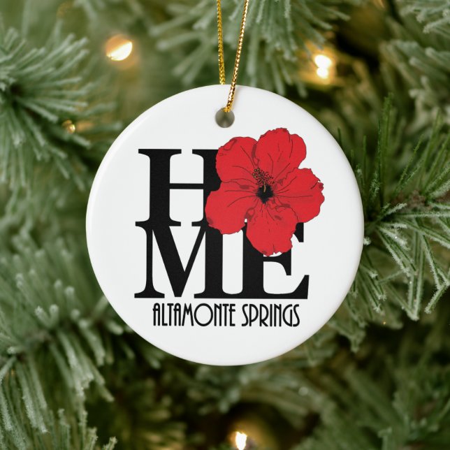 HOME Altamonte Springs Red Hibiscus Ceramic Tree Decoration (Tree)