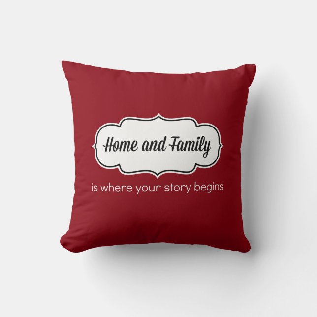 Home And Family Pillow (16 x 16) (Front)