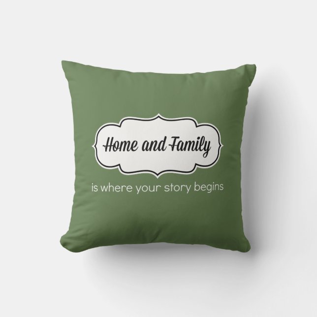 Home And Family Pillow (16 x 16) (Front)
