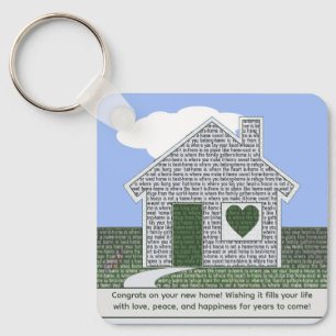 Home and Heart for New Homeowner Key Ring