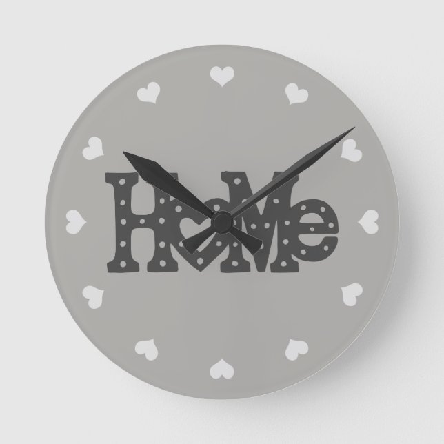 Home and Hearts Round Clock (Front)