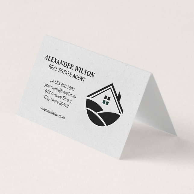Home and Hills Icon Business Card (Front)