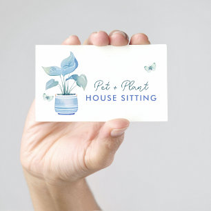 Home and Pet Sitting Potted Plant Cute Business Card