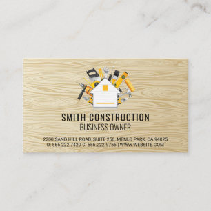 Home and Tools Wood Business Card