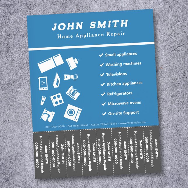 Home Appliance Repair Tear Off Strips Flyer (Home Appliance Repair Tear Off Strips Flyer)