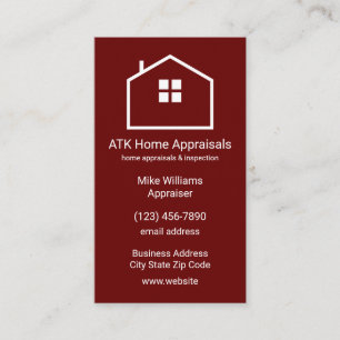 Home Appraiser Inspector Vertical Business Cards