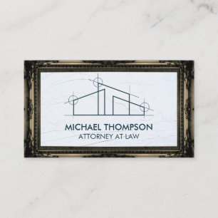 Home Architect Logo   Classic Gold Frame Business Card