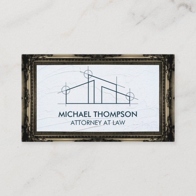 Home Architect Logo | Classic Gold Frame Business Card (Front)
