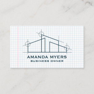 Home Architect Logo Grid Paper Background Business Card