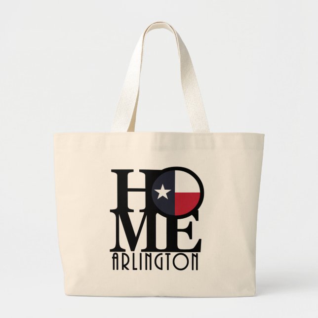 HOME Arlington Texas Large Tote Bag (Front)