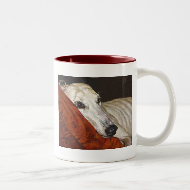 Home At Last Greyhound Rescue Dog Mug Cup (Right)
