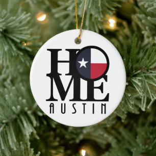 HOME Austin Texas Ceramic Tree Decoration