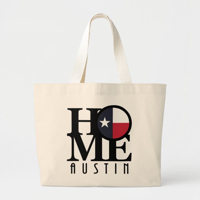 HOME Austtin Texas Large Tote Bag (Front)