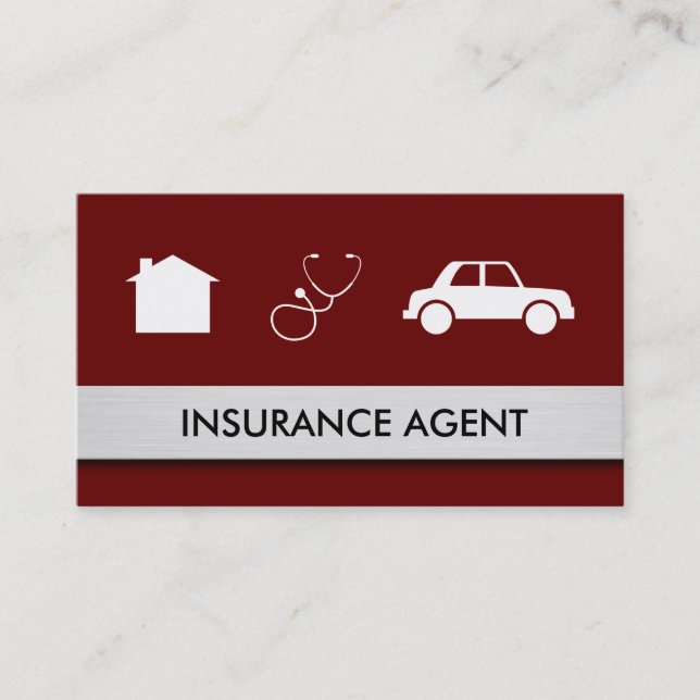Home Auto Health Insurance Theme Business Card (Front)
