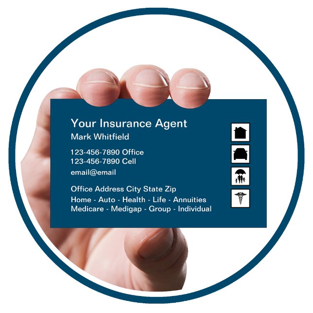 Home Auto Health Life Insurance Agent Business Car Business Card (Creator Uploaded)