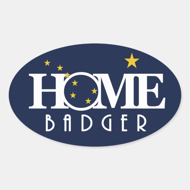 HOME Badger Alaska Oval Sticker (Front)