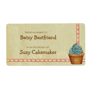 Home Baked Cupcakes Personalised Labels