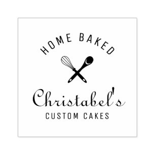 HOME BAKED   custom cakes bakery logo Rubber Stamp