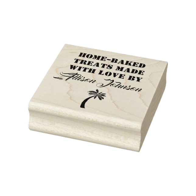 Home-Baked Treats Made With Love By YOUR NAME Rubber Stamp (Stamp)