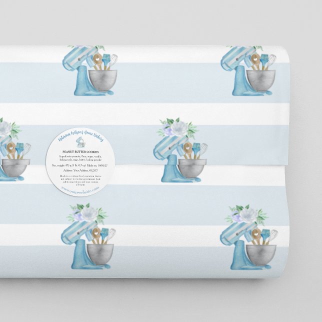 Home Bakery Blue Mixer Wrapping Paper (Creator Uploaded)