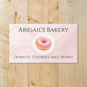 Home Bakery Doughnut Pink Frosting Baking Business Card