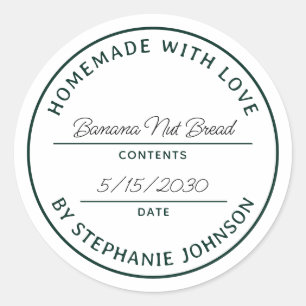 Home Baking Product Name Emerald Green Classic Round Sticker