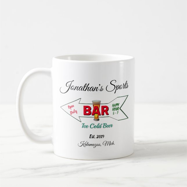 Home Bar Tavern Pub Man Cave Coffee Toddy Mug Cup (Left)