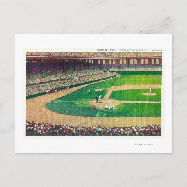 Home Base Bleachers View of Comiskey Park Postcard (Front)
