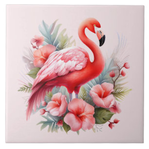home beach pink flamingo lovers crafting business tile