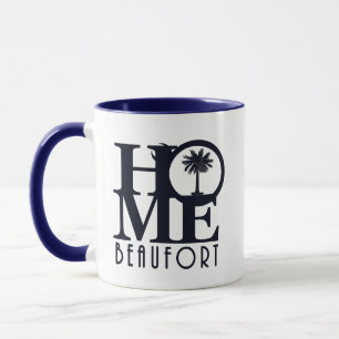 HOME Beaufort Blue Text Mug